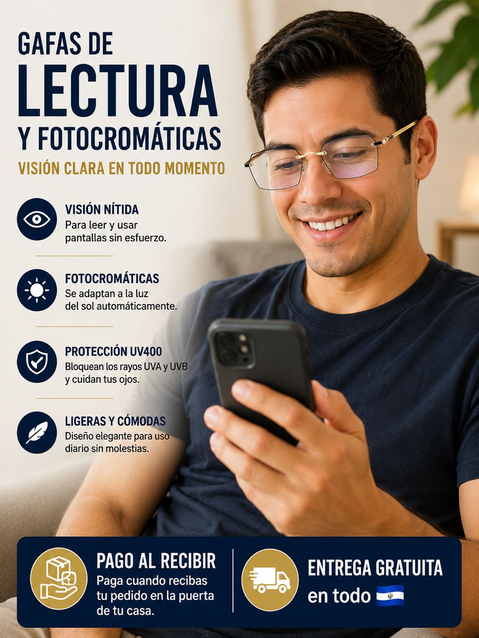 Gafas clásico de lectura y fotocromaticas