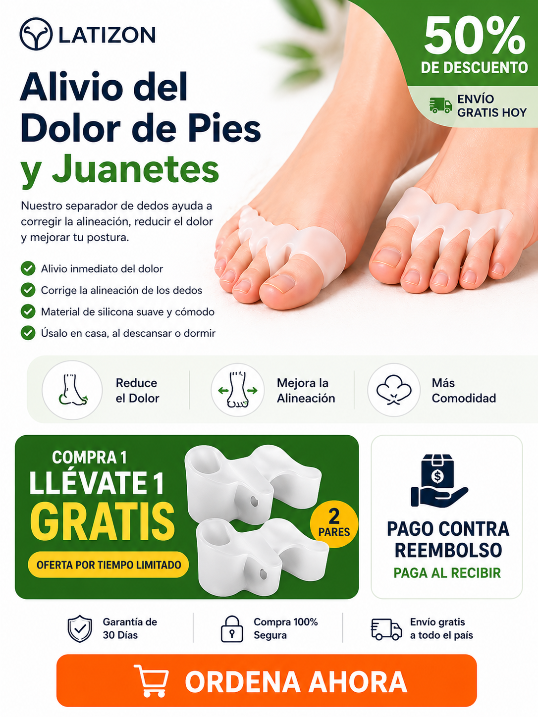 Almohadillas terapéuticas con Separador de dedos
